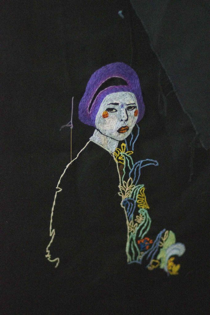geisha wip sml - NERD Blog - Getting Down and NERDy: Brett De Vos - Embroidery