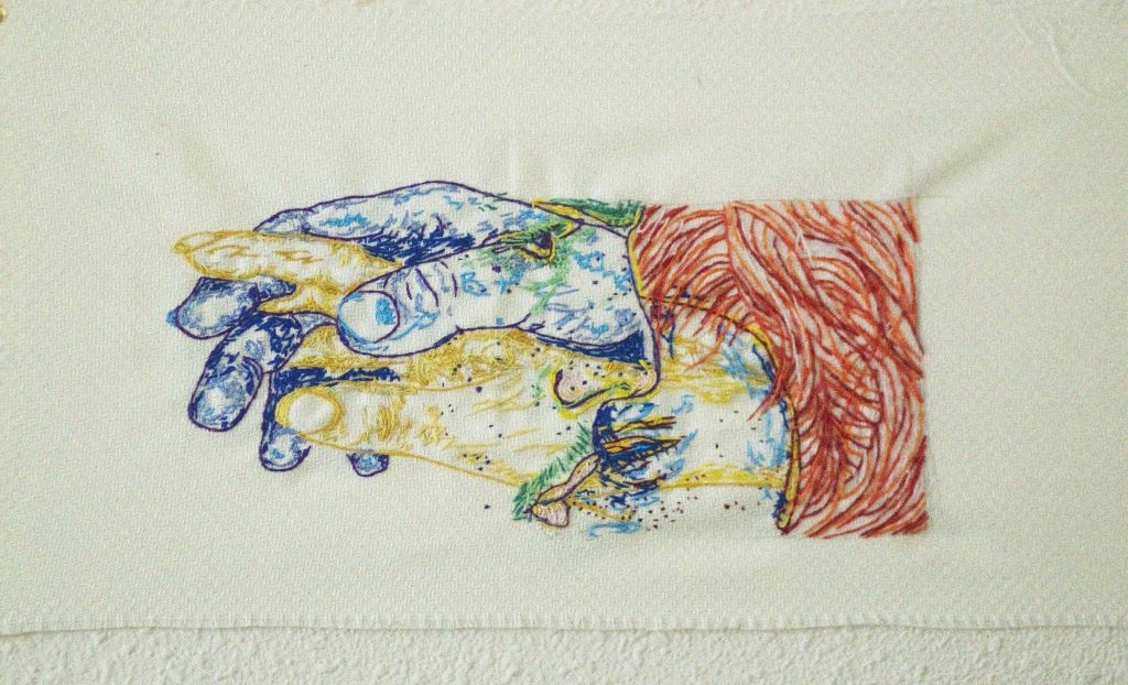 Handsandfaces Sml - Nerd Blog - Getting Down And Nerdy: Brett De Vos - Embroidery