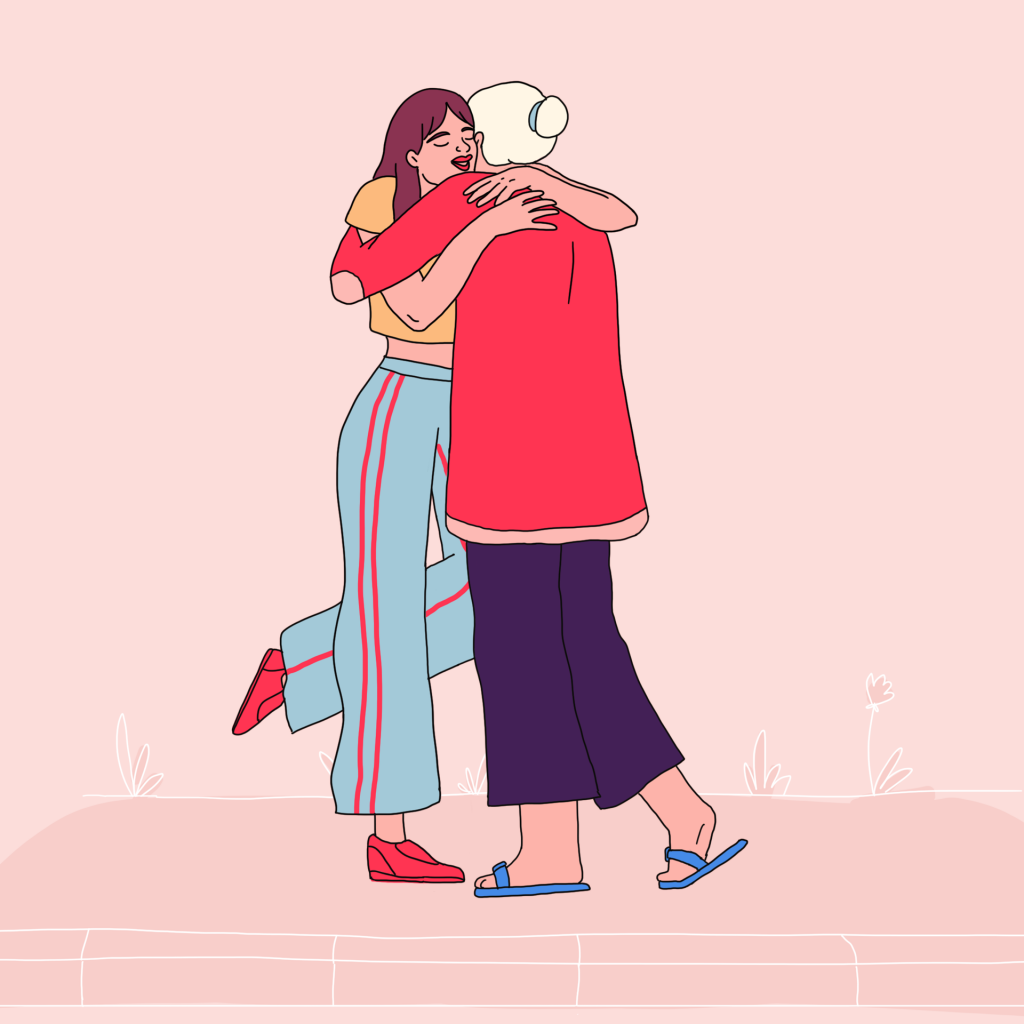 Two People Hugging